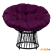 Кресло Craftmebel Папасан Премиум (чёрный, подушка фиолетовая)